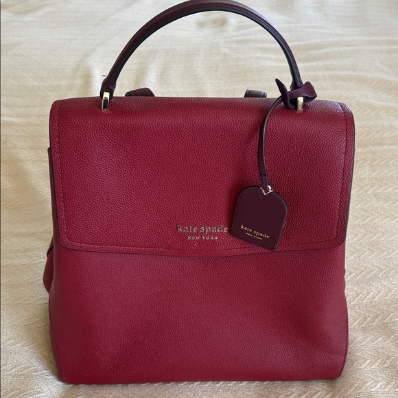 NWOT Kate Spade Burgundy Leather Backpack bag purse like new main image 6